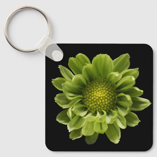 Flowers | Green Chrysanthemum Sleutelhanger (Voorkant)