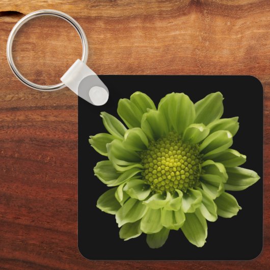 Flowers | Green Chrysanthemum Sleutelhanger (Voorkant)