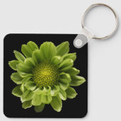 Flowers | Green Chrysanthemum Sleutelhanger (Achterkant)