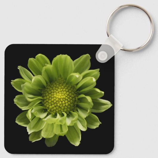Flowers | Green Chrysanthemum Sleutelhanger (Achterkant)