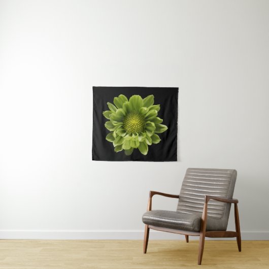 Flowers | Green Chrysanthemum Wandkleed (In Situ (horizontaal))