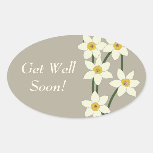 Flowers - Grey Get Well Binnenkort Sticker (Voorkant)
