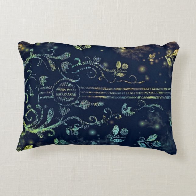 Flowers Guitar Art Accent Pillow Kussen (Achterkant)