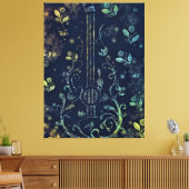 Flowers Guitar Art Canvas Print - Schilderen (Insitu (Woonkamer))