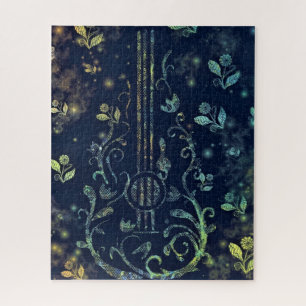 Flowers Guitar Art Puzzle - Romantische muziek Legpuzzel