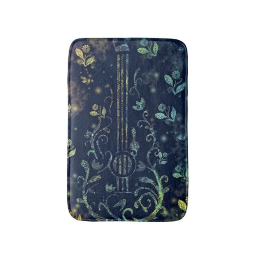Flowers Guitar Bath Mat Modern Design (Voorkant Verticaal)