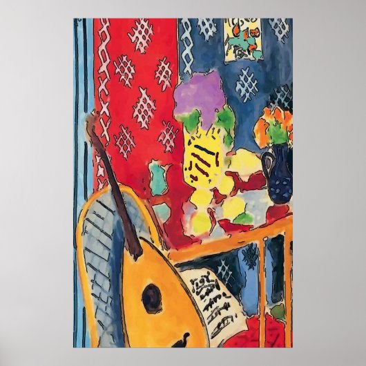 Flowers Guitar & Coffee Cup Poster (Voorkant)