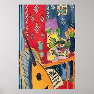 Flowers Guitar & Gold Fish Poster