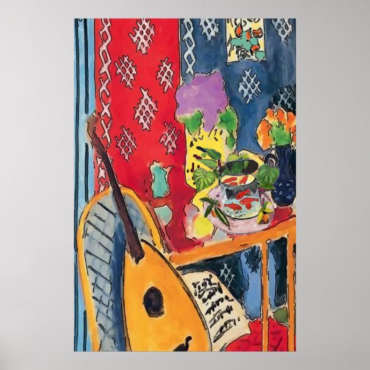 Flowers Guitar & Gold Fish Poster (Voorkant)