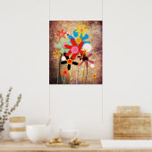 Flowers Handmade Poster (Keuken)
