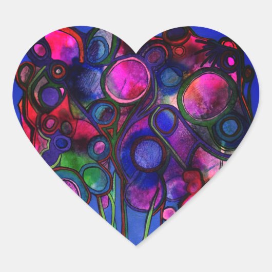 Flowers Hart Sticker (Voorkant)