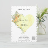 *~* Flowers Heart AR6 QR - WEDDING BEWAREN DE DATU Kaart (Staand voorkant)