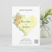 *~* Flowers Heart AR6 QR WEDDING BEWAREN DE DATUM Kaart (Staand voorkant)