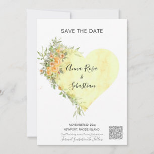 *~* Flowers Heart AR6 QR WEDDING BEWAREN DE DATUM Kaart