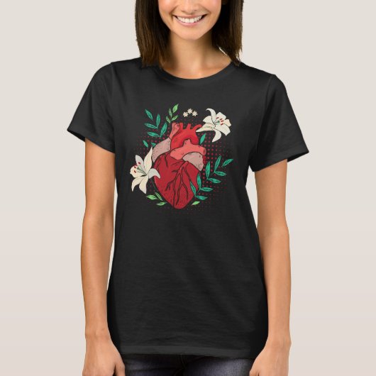 Flowers Heart Gardening Cardioloog T-shirt (Voorkant)