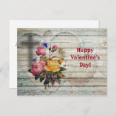 Flowers Heart Valentijnsdag Briefkaart (Voorkant / Achterkant)