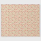Flowers Hearts & Cute Bows - Wrapping Paper Roll Cadeaupapier (Vlak)