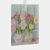 Flowers | Hellebores in Vases Glas Ornament (Voorkant Rechts)