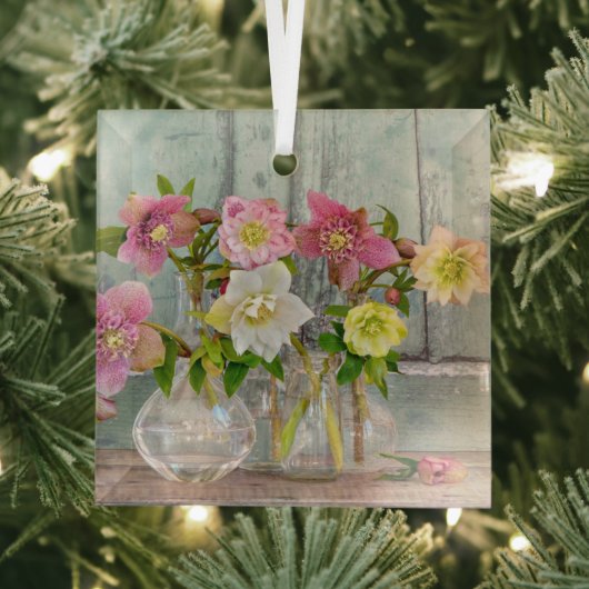 Flowers | Hellebores in Vases Glas Ornament (Insitu)