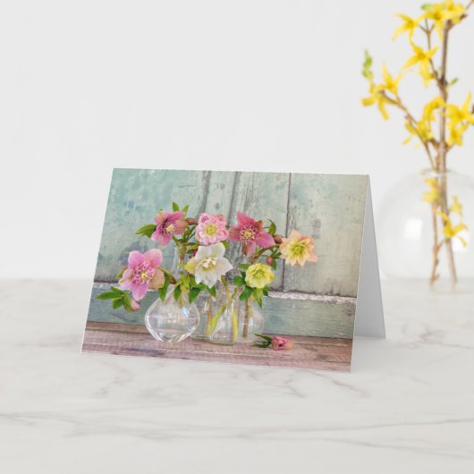 Flowers | Hellebores in Vases Kaart (Gele Bloem)