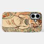 Flowers - het Roos van Alphonse Mucha Case-Mate iPhone Case (Achterkant (horizontaal))
