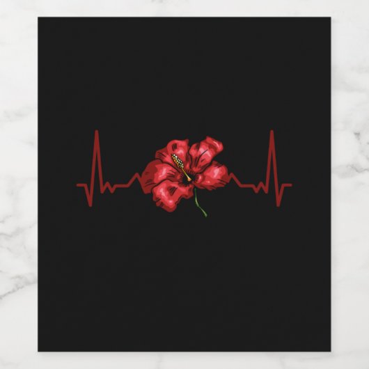 Flowers Hibiscus Blossom Wijn Etiket (Enkel label)