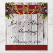 Flowers & Horseshoes, Red Ribbon Wijn Etiket (Enkel label)