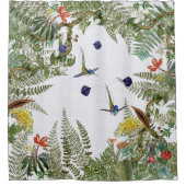 Flowers Hummingbird Birds Ferns Showgordijn Douchegordijn (Voorkant)