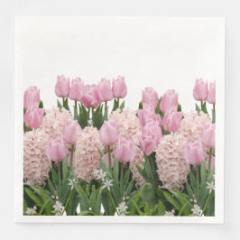 Flowers Hyacinth and Tulips Basket Dinner Napkins Servet