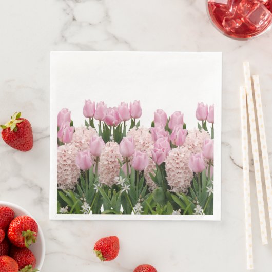 Flowers Hyacinth and Tulips Basket Dinner Napkins Servet (Insitu)