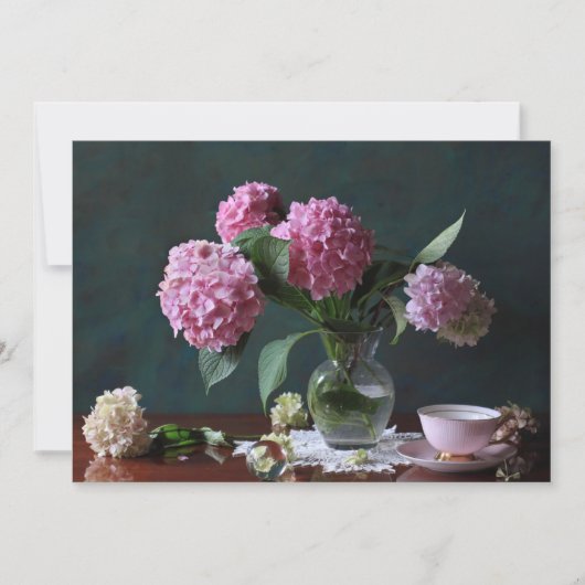 Flowers | Hydrangeas in Vase Bedankkaart (Voorkant)