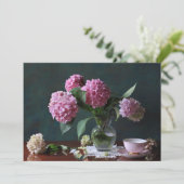 Flowers | Hydrangeas in Vase Bedankkaart (Staand voorkant)