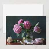 Flowers | Hydrangeas in Vase Bedankkaart (Voorkant / Achterkant)