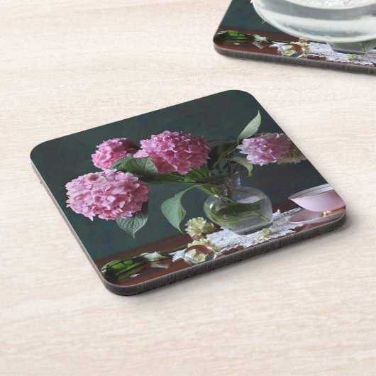 Flowers | Hydrangeas in Vase Bier Onderzetter (Linkerzijde)