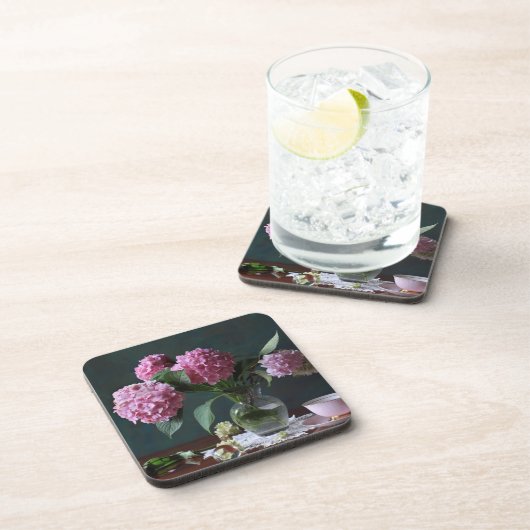 Flowers | Hydrangeas in Vase Bier Onderzetter (Rechterzijde)