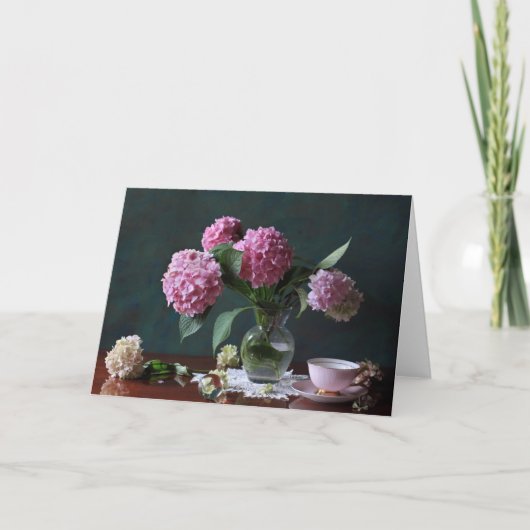 Flowers | Hydrangeas in Vase Kaart (Voorkant)