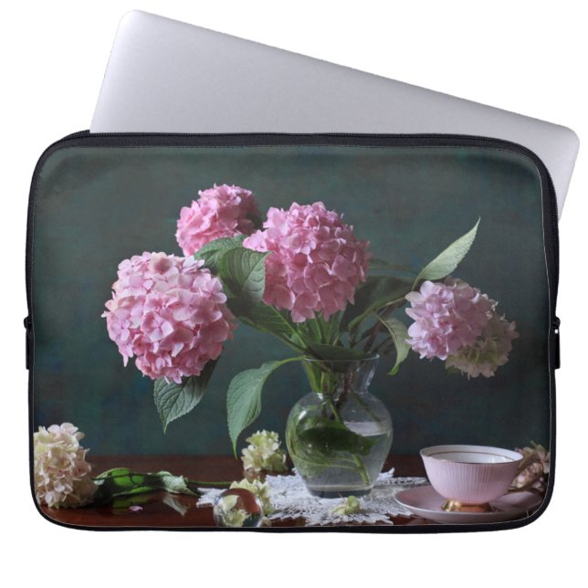 Flowers | Hydrangeas in Vase Laptop Sleeve (Voorkant)