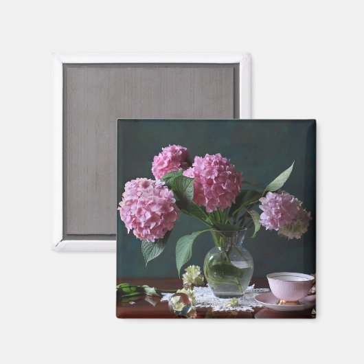 Flowers | Hydrangeas in Vase Magneet (Voorkant / Achterkant)