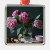 Flowers | Hydrangeas in Vase Metalen Ornament (Voorkant)