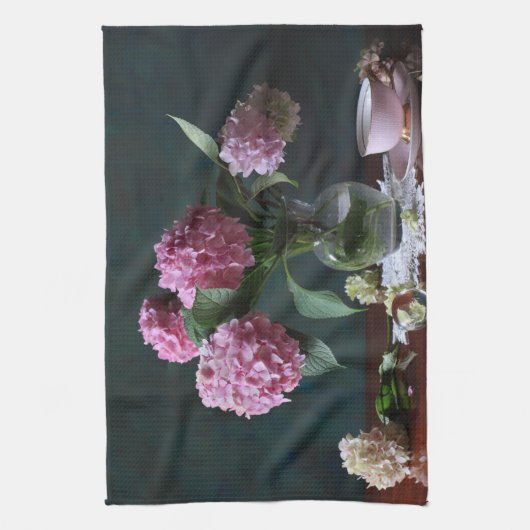 Flowers | Hydrangeas in Vase Theedoek (Verticaal)