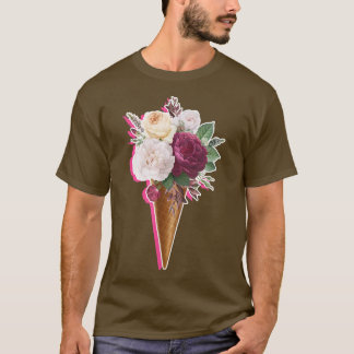 Flowers Ice Cream Floral Dessert Delicious Sweet S T-shirt