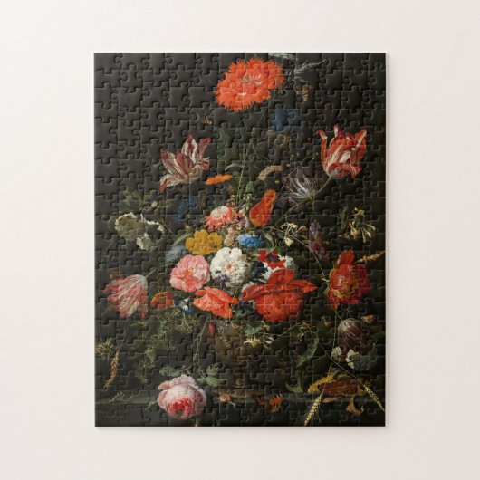 Flowers in a Metal Vase, Abraham Mignon Puzzle Legpuzzel (Verticaal)