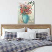 Flowers in a Turquoise Vase, c.1912 Canvas Afdruk (Insitu (Slaapkamer))