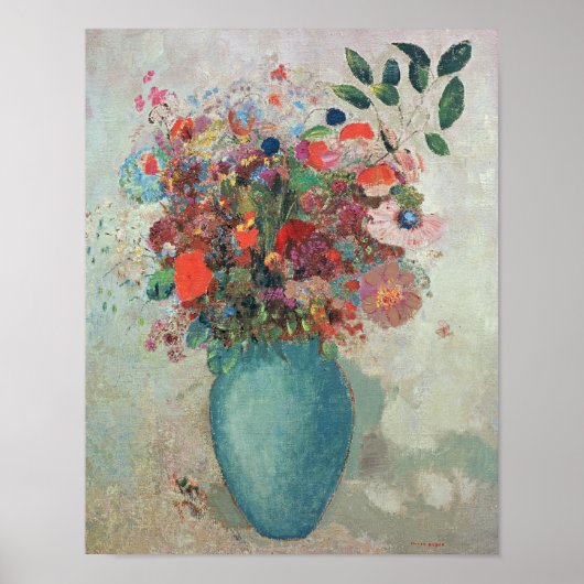 Flowers in a Turquoise Vase, c.1912 Poster (Voorkant)