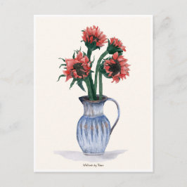 Flowers in a Vase Watercolor Briefkaart