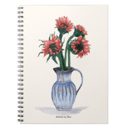 Flowers in a Vase Watercolor Notitieboek