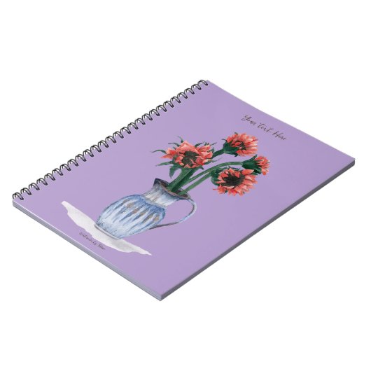 Flowers in a Vase Watercolor Notitieboek (Linkerzijde)
