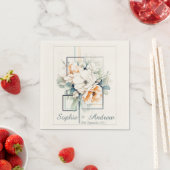 Flowers in Cube-Frame:Personalized Wedding Napkins Servet (Insitu)
