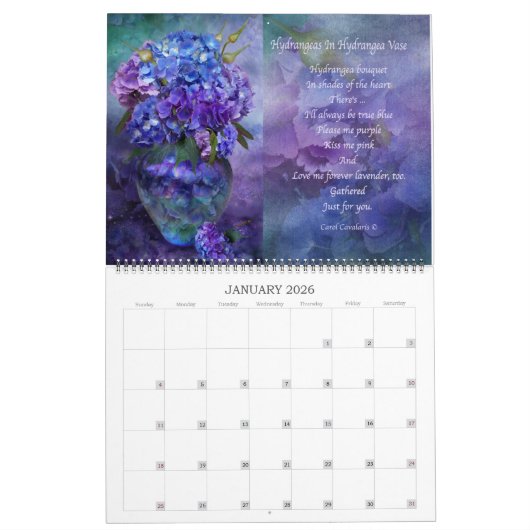 Flowers in Fancy Vases Art Calendar Kalender (Jan 2026)