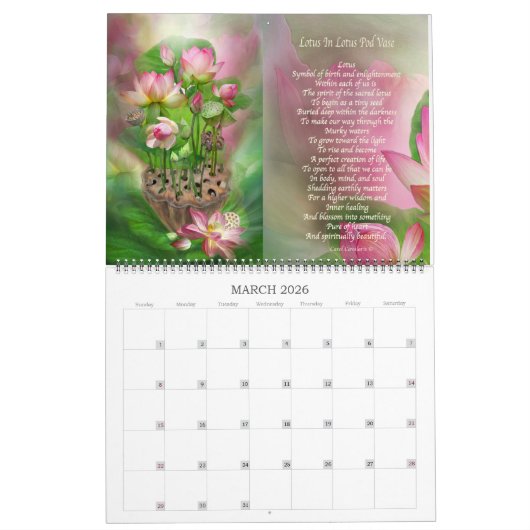 Flowers in Fancy Vases Art Calendar Kalender (Mar 2026)